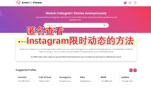匿名查看Instagram限时动态的方法